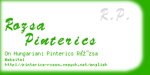 rozsa pinterics business card